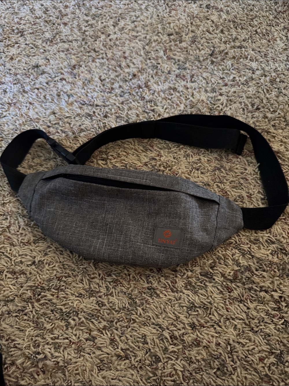 $5 if bundled - Tinyat Gray Men's Crossbody Waist Bag - Casual Travel Sling
